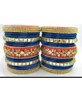 Bangle Set - Navy Blue and Red